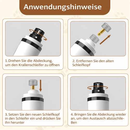 5-teiliges Ersatz-Schleifkopf-Set für Haustier-Krallenschleifer